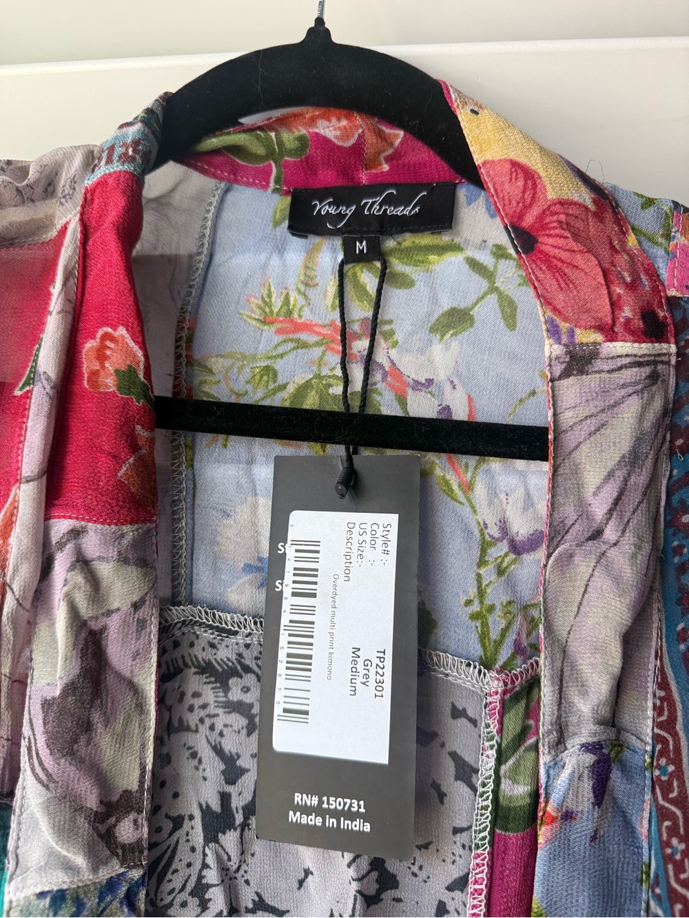 Young Threads Vibrant Patchwork Open-Front Jacket - Multi - Picture 2 of 4